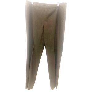 Lafayette 148 Wool Pants 10 Brown Bleecker High Rise Straight Business Casual